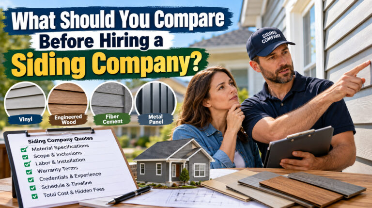 What should you compare before hiring a siding company?